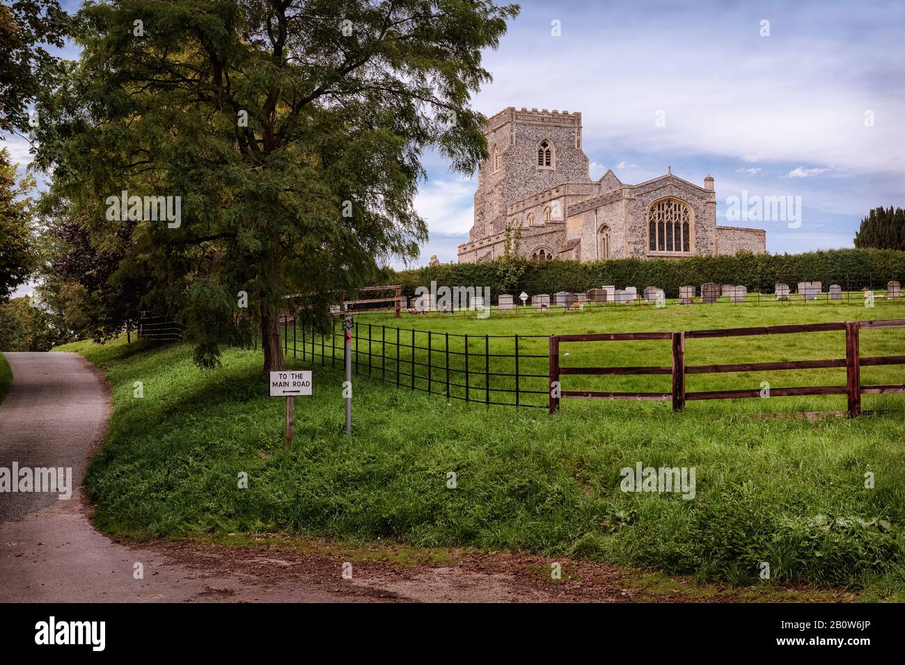Dalham Church Rural English Countryside Stock Photo