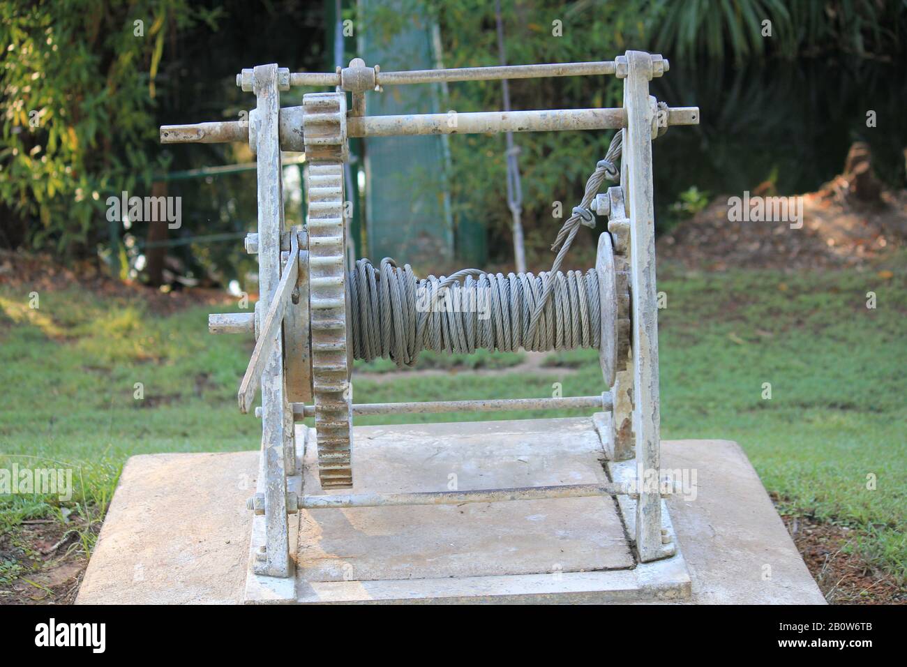 Big hand winch for bridge, Australia Stock Photo Alamy