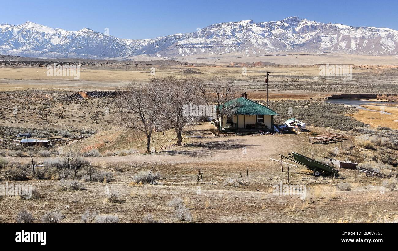 A wilderness retreat open and uncluttered,Utah. Stock Photo
