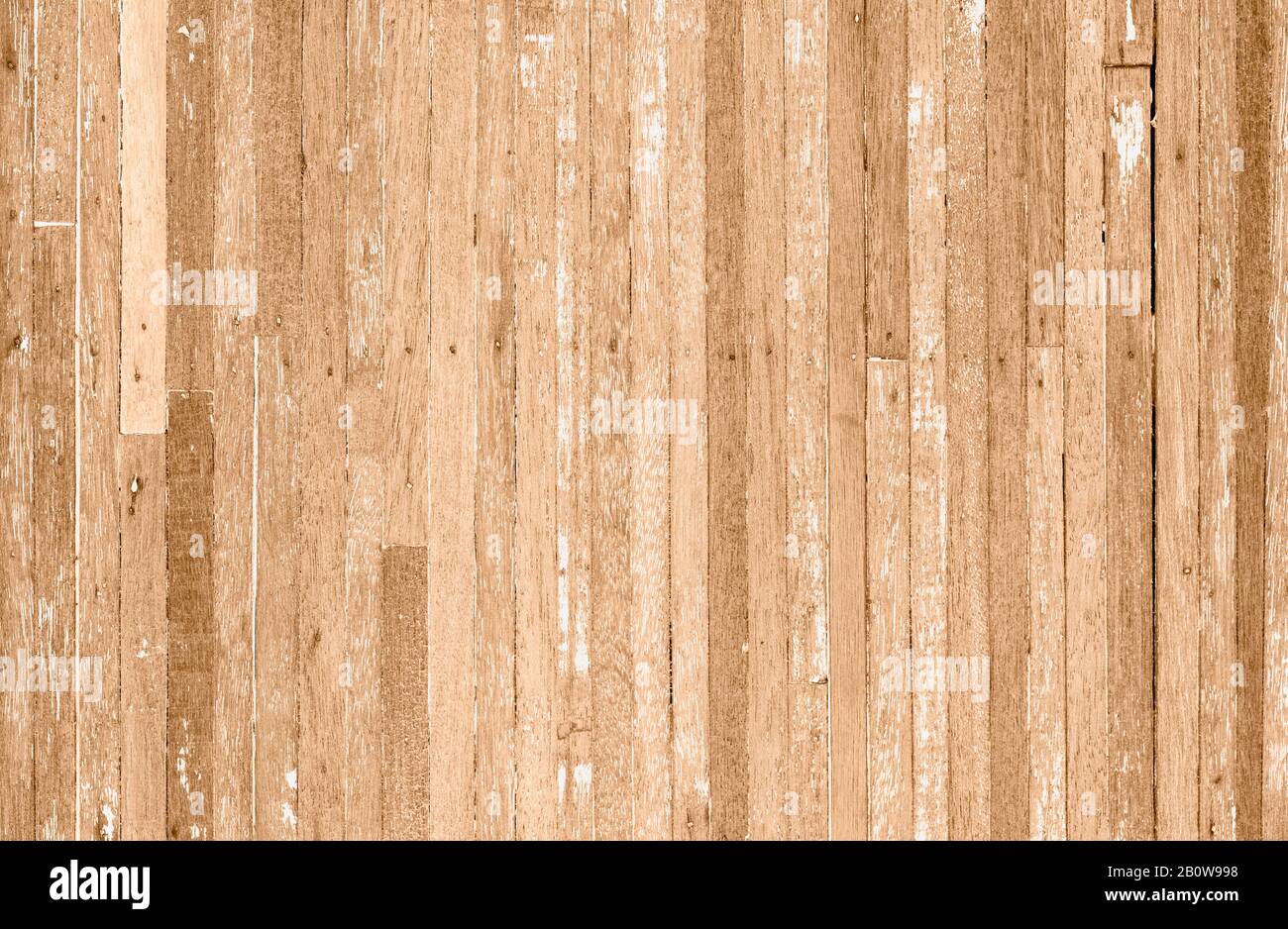 Old scratched wooden planks in light brown beige color with some cracks ...