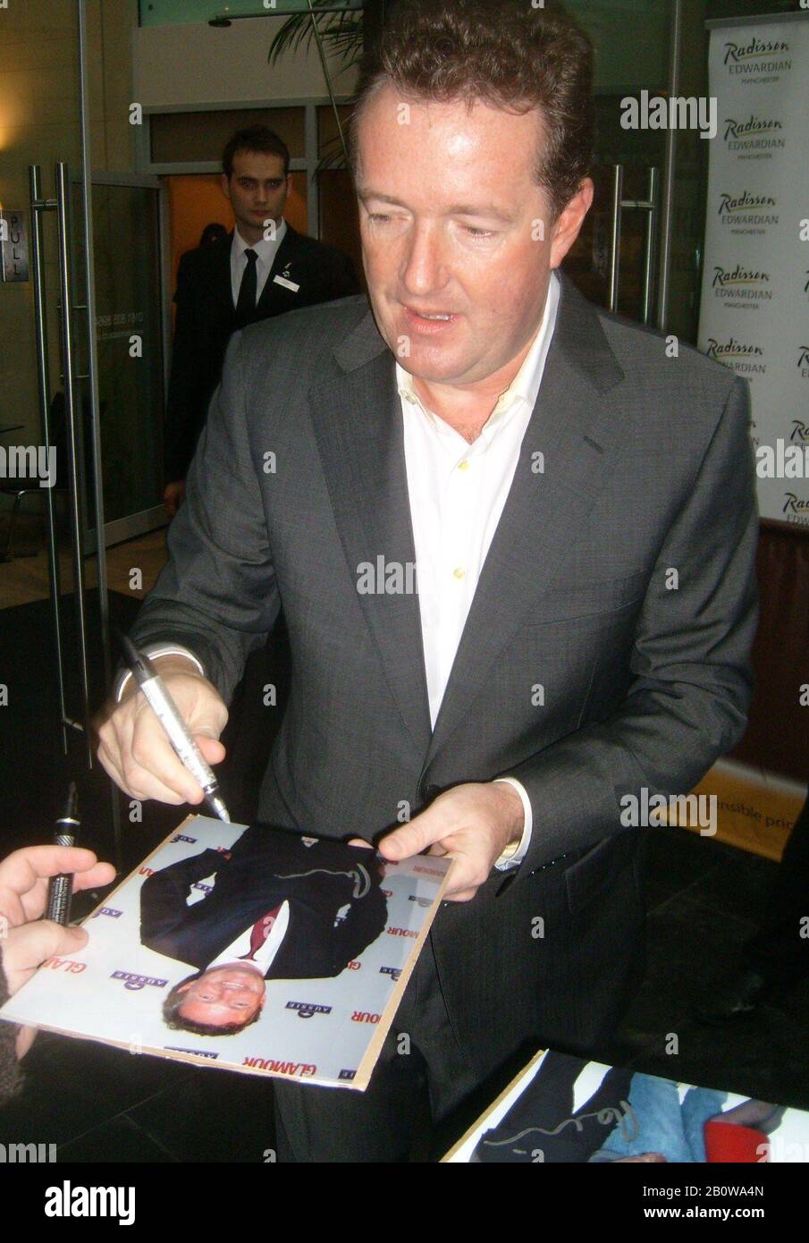 Manchester,uk Piers meets fans outside event in Manchester