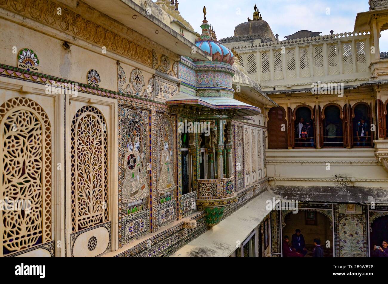 Architectural beauty of City Palace, Udaipur Stock Photo - Alamy