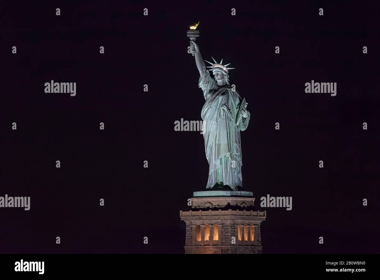 Statue of Liberty NY at night Stock Photo