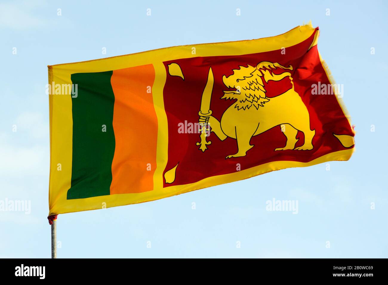 Sri Lanka, Tangalle, sri lankan flag Stock Photo