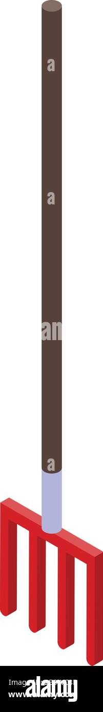 Farm fork icon, isometric style Stock Vector