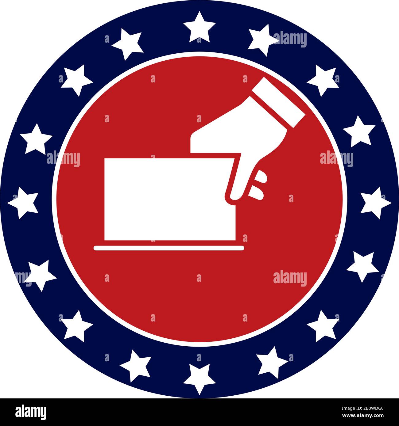 Isolated campaign button shaped ballot box Stock Vector