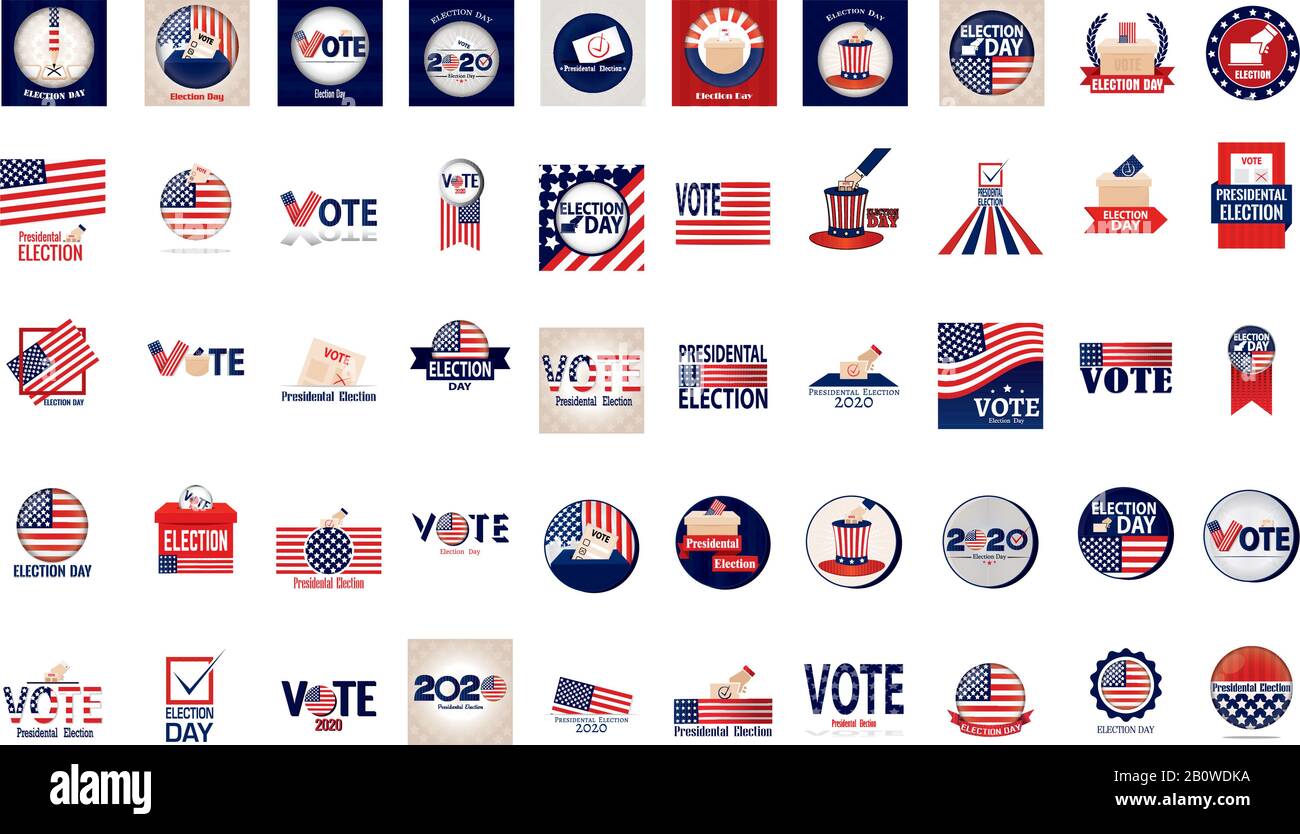 Set of election day illustrations Stock Vector