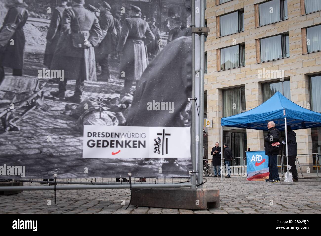 13th February 2020. Altmarkt, Dresden, Saxony, Germany. On the 75th anniversary of the Dresden bombings the far-right political party Alternative for Stock Photo