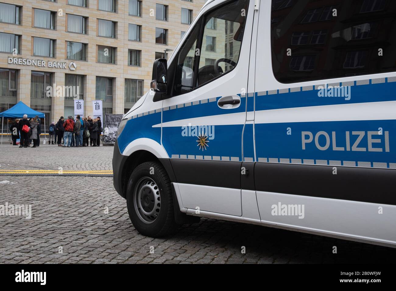 13th February 2020. Altmarkt, Dresden, Saxony, Germany. On the 75th anniversary of the Dresden bombings the far-right political party Alternative for Stock Photo