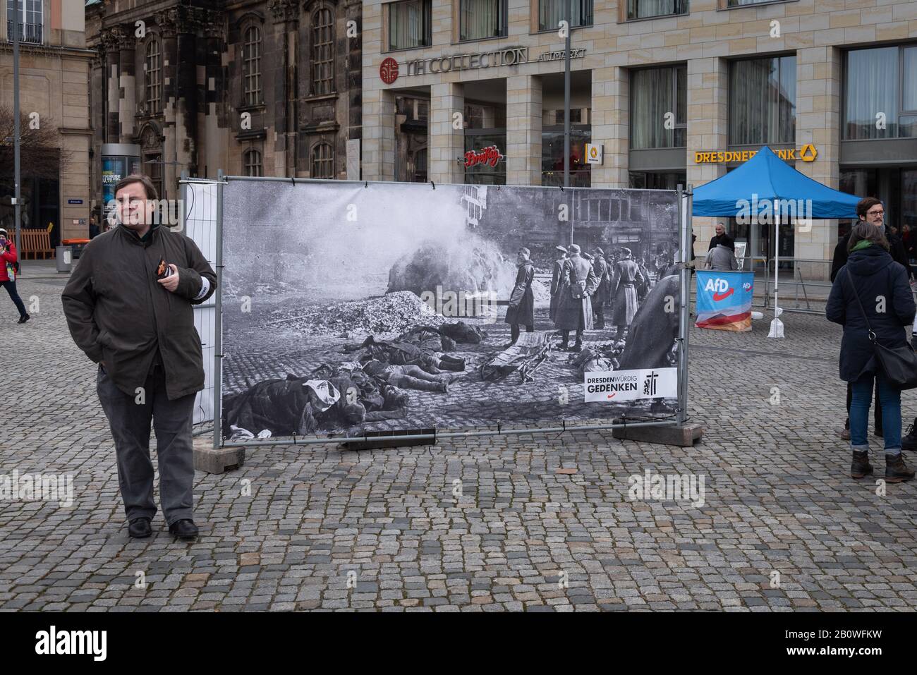13th February 2020. Altmarkt, Dresden, Saxony, Germany. On the 75th anniversary of the Dresden bombings the far-right political party Alternative for Stock Photo