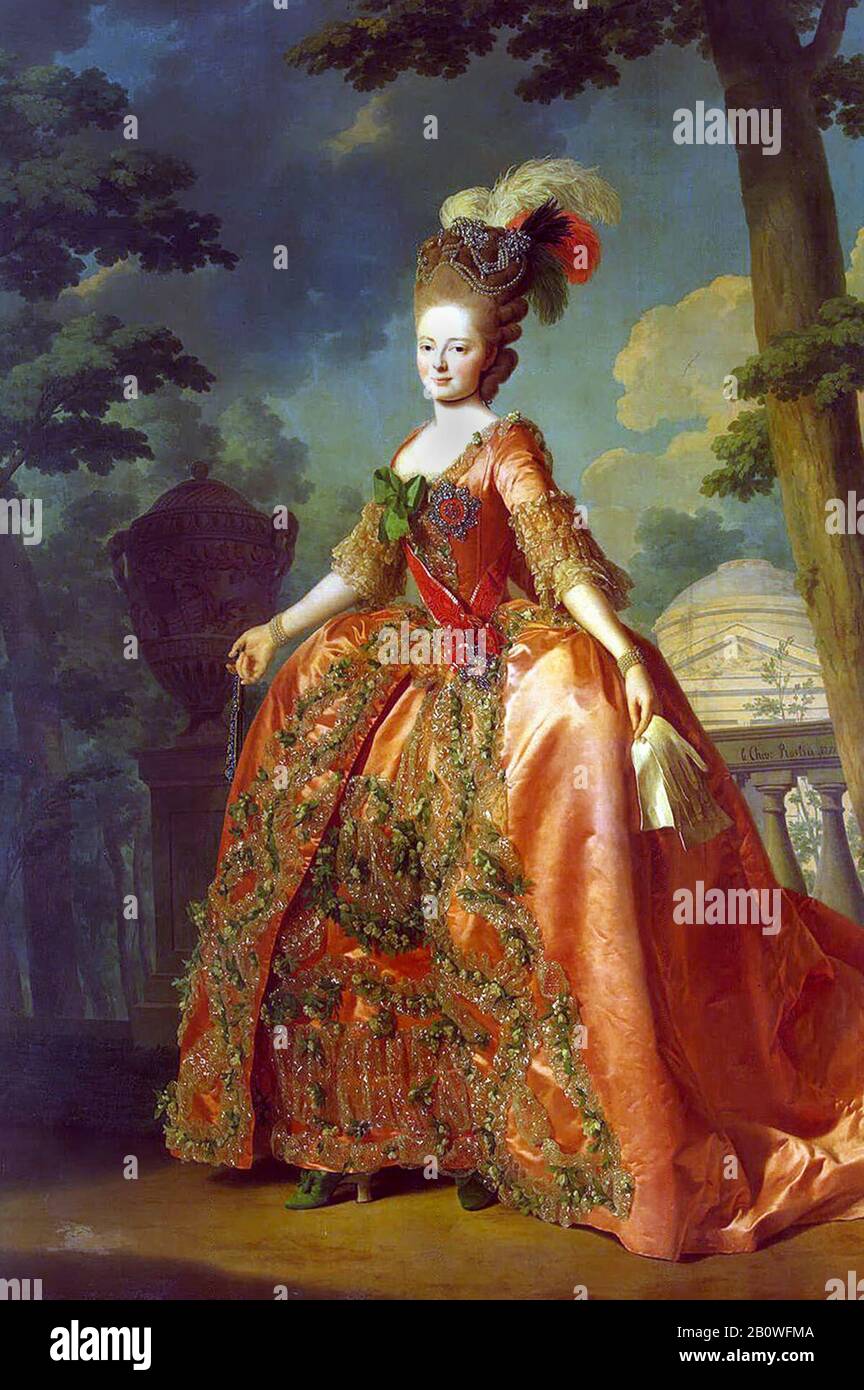 Portrait of Grand Duchess Maria Fiodorovna, oil on canvas, 1777 Stock Photo