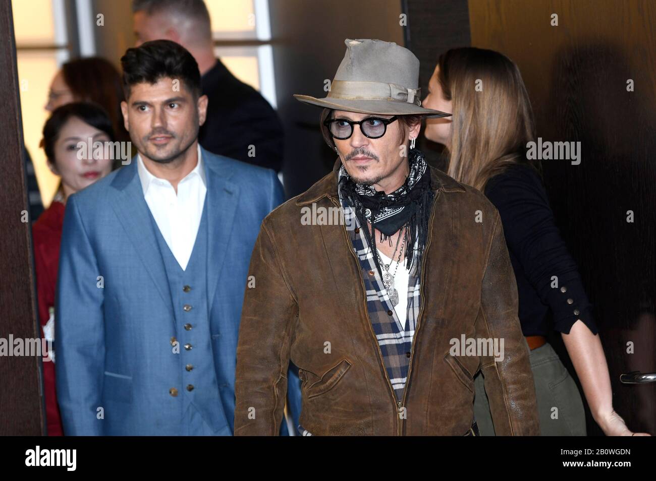 Berlin, Deutschland. 21st Feb, 2020. Andrew Levitas and Johnny Depp during the 'Minamata' photocall at the 70th Berlin International Film Festival/Berlinale 2020 at Hotel Grand Hyatt on February 21, 2020 in Berlin, Germany. Credit: Geisler-Fotopress GmbH/Alamy Live News Stock Photo