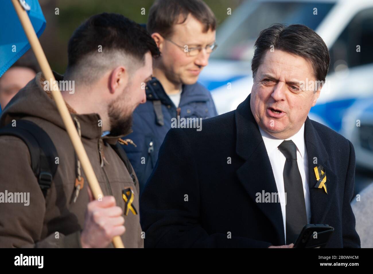 15th February 2020. Dresden, Saxony, Germany. Pictured: Nick Griffin, former member of the European Parliament and past president of the British Natio Stock Photo