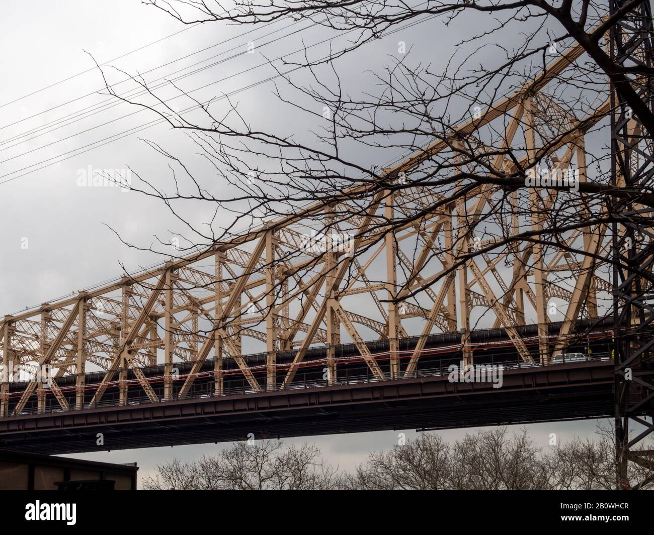 Queensboro bridge  in Upper East Side New York City, First Avenue Stock Photo