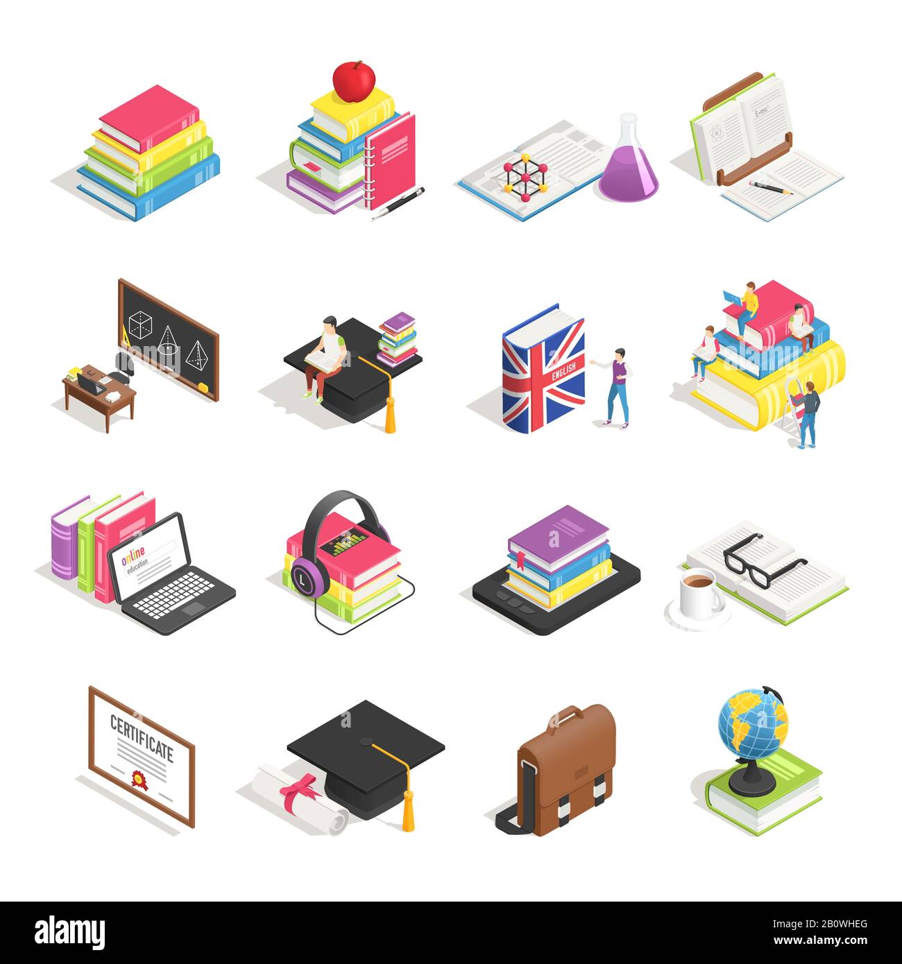 Students at library stack of books Stock Vector Images Alamy