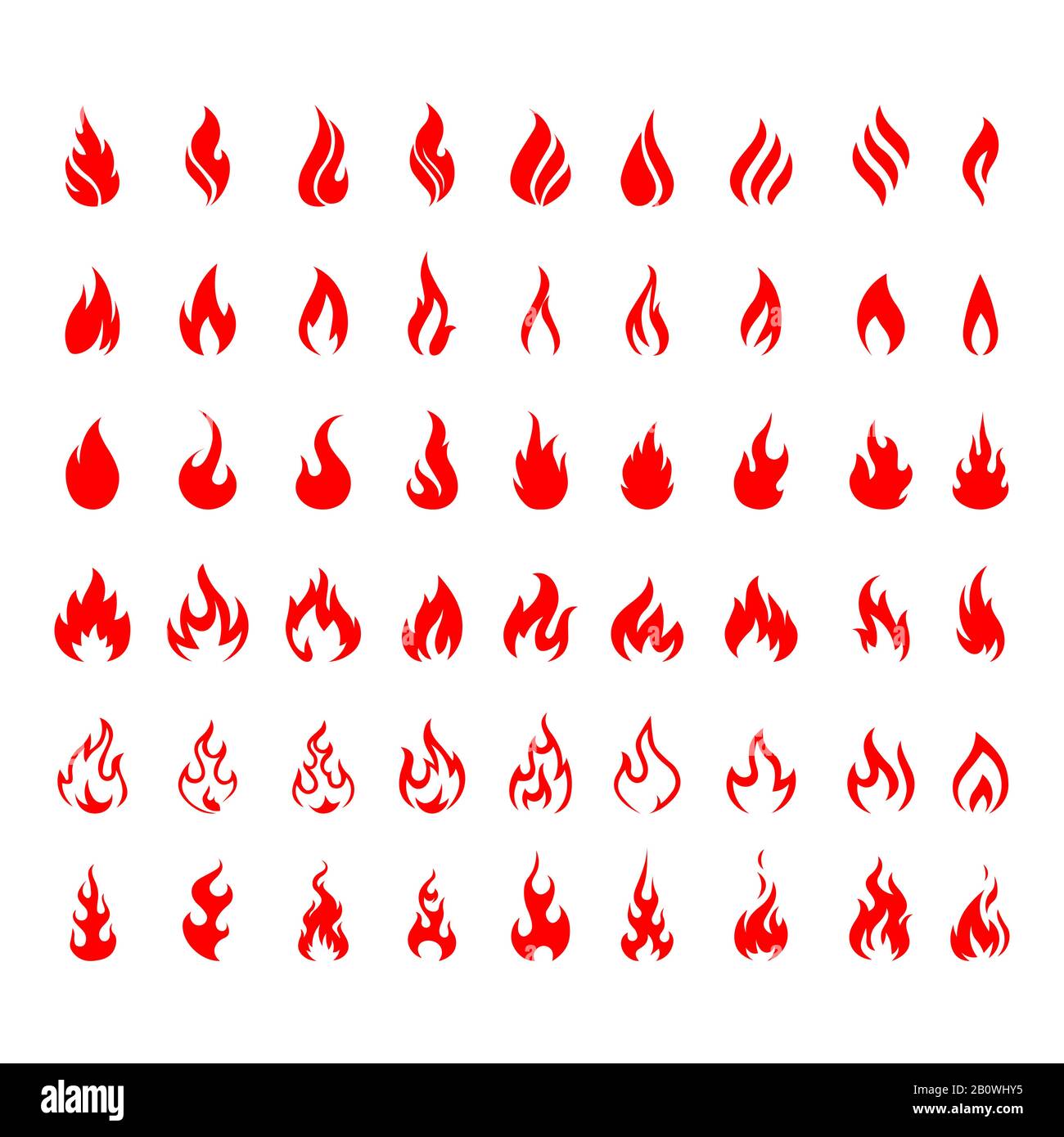 Vector set of icons for fire. flame icons. Flame logo, fire icon Stock ...