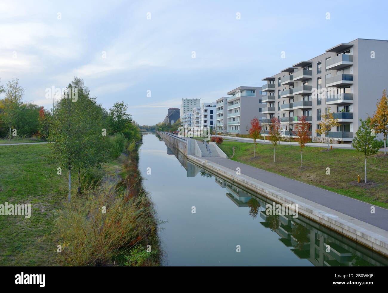 Leipzig, Germany the new freshly constructed Lindenau Harbor quarter