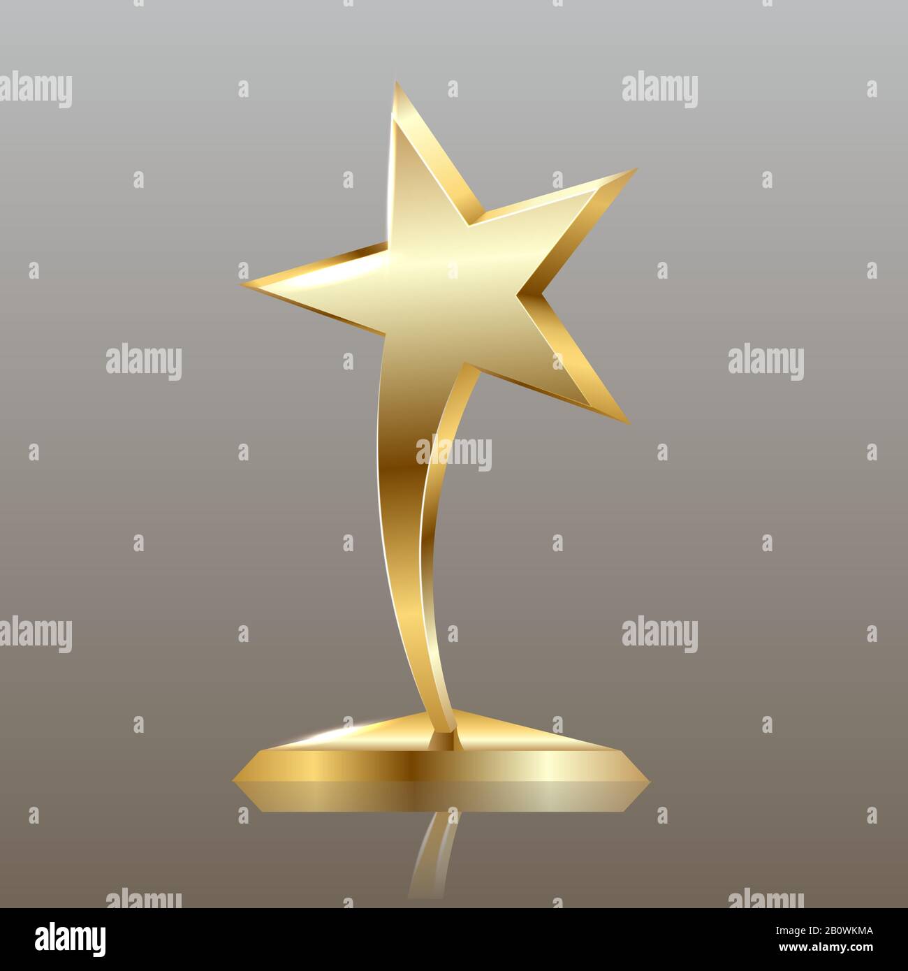 gold star on podium, entertainment and show business vector background Stock Vector