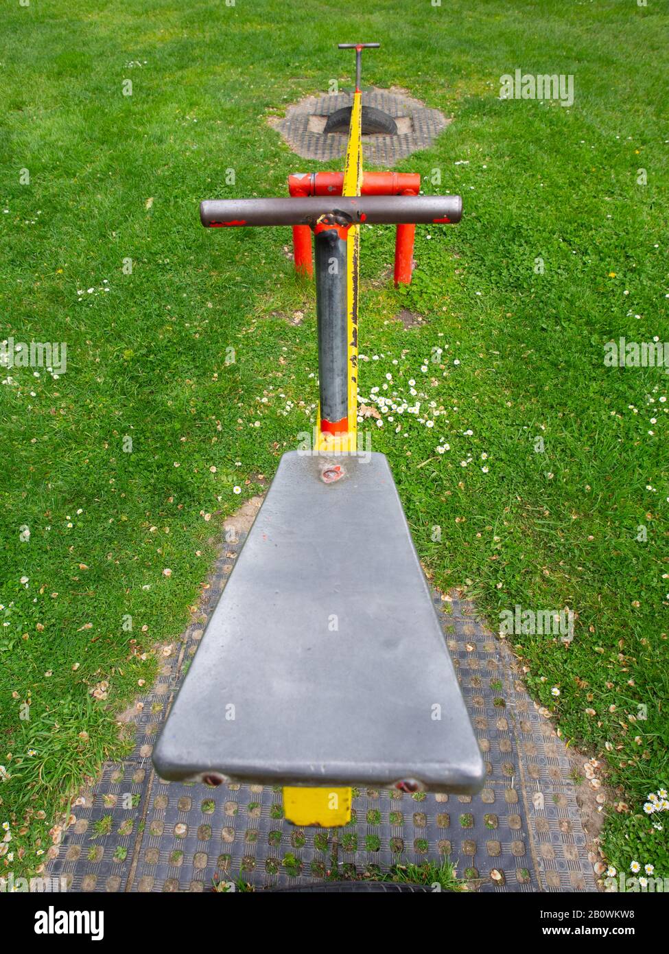 Seesaw In A Childrens Playground Stock Photo