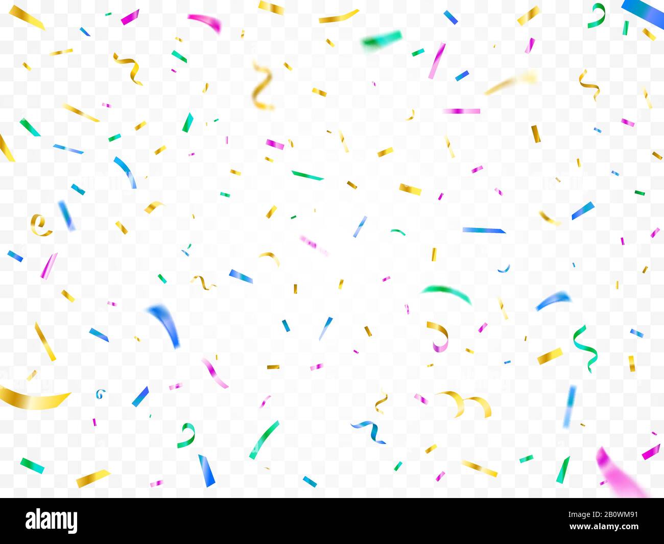 Colorful falling confetti. Christmas festival party decor, carnival