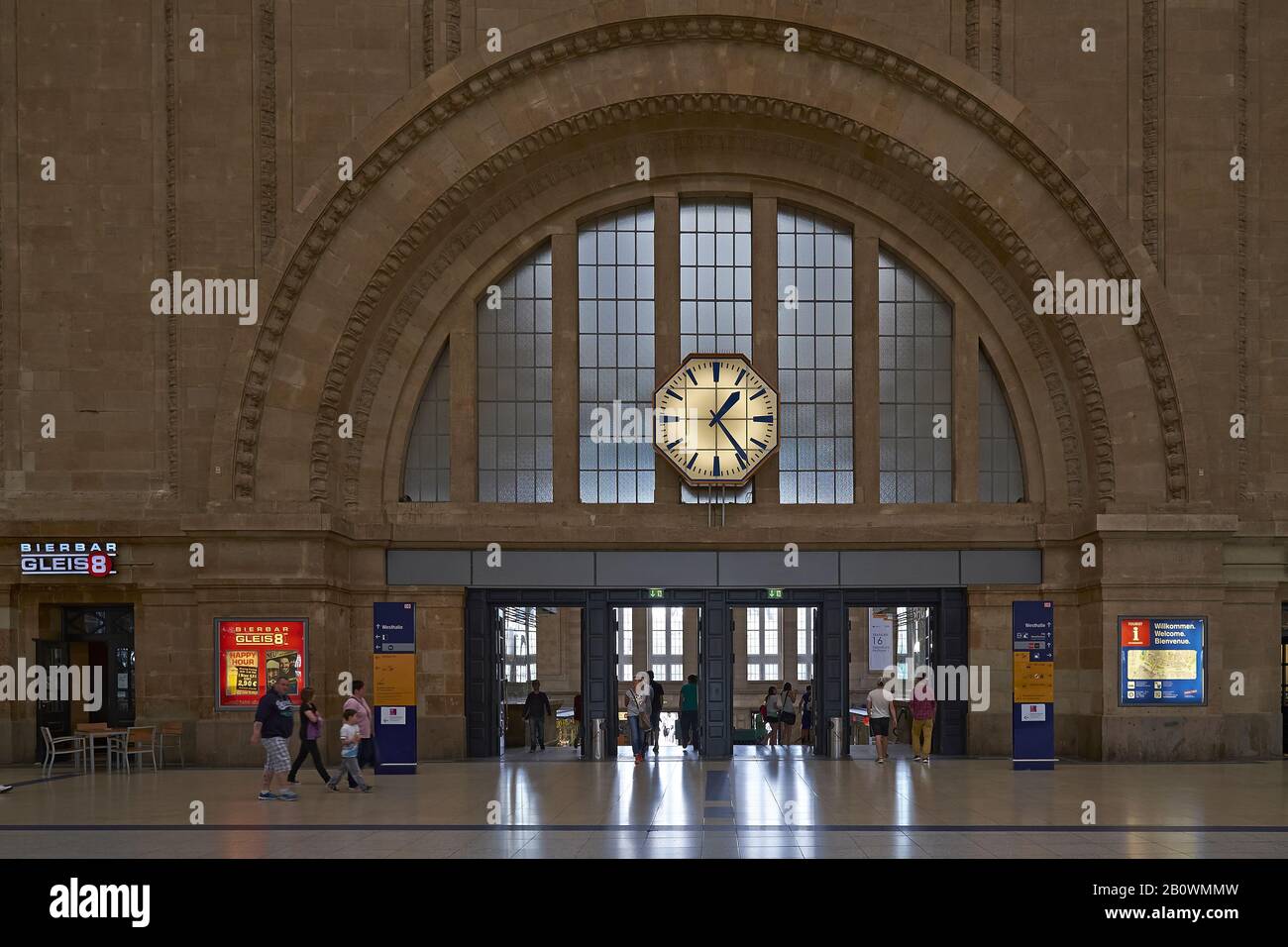 Leipzig Central Station, Saxony, Germany, Europe Stock Photo