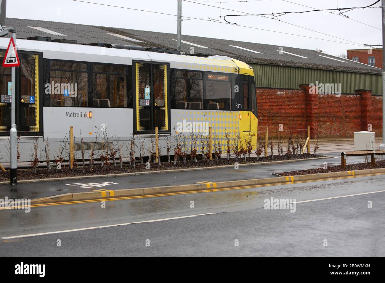 Manchester,Uk New Metrolink trams on test in Media City credit Ian Fairbrother/Alamy Stock Photos Stock Photo