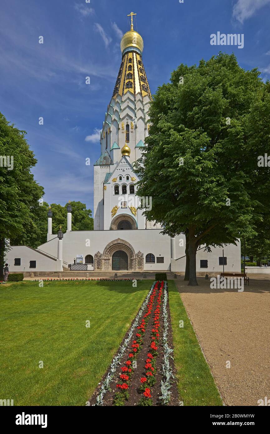 Russian church in Leipzig, Saxony, Germany, Europe Stock Photo