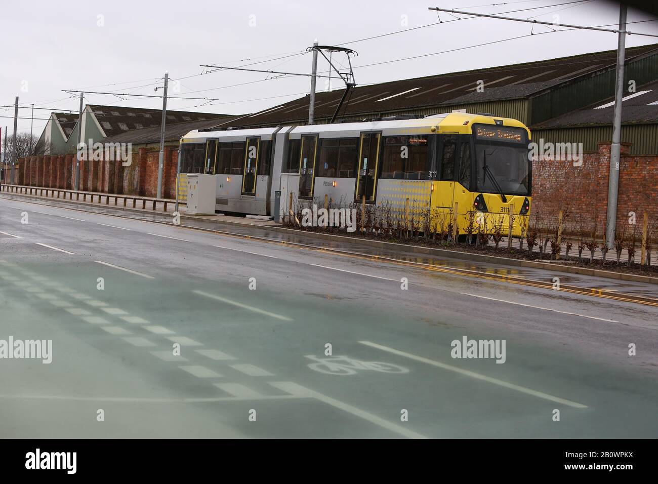 Manchester,Uk New Metrolink trams on test in Media City credit Ian Fairbrother/Alamy Stock Photos Stock Photo