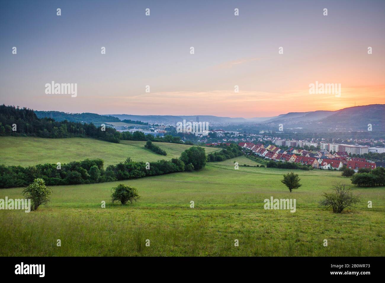 View of Winzerla and city centre, Jena, Thuringia, Germany Stock Photo