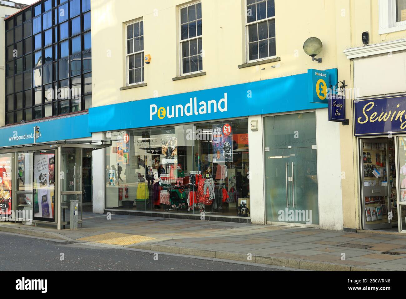 Poundland shop front Cheltenham High Street UK Stock Photo