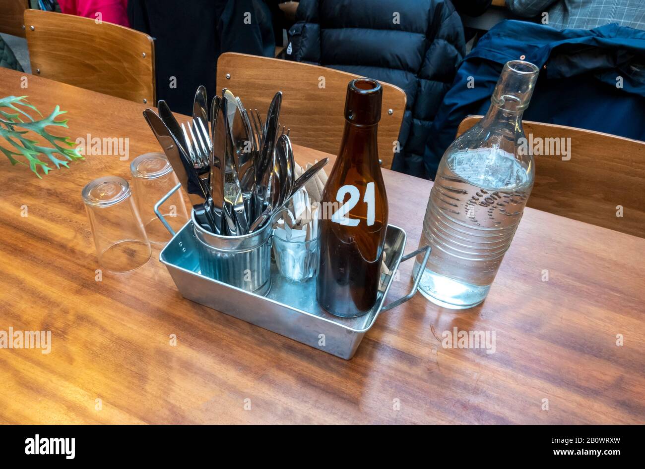 Table number at Duke Street Food and Drink Market in Liverpool, UK