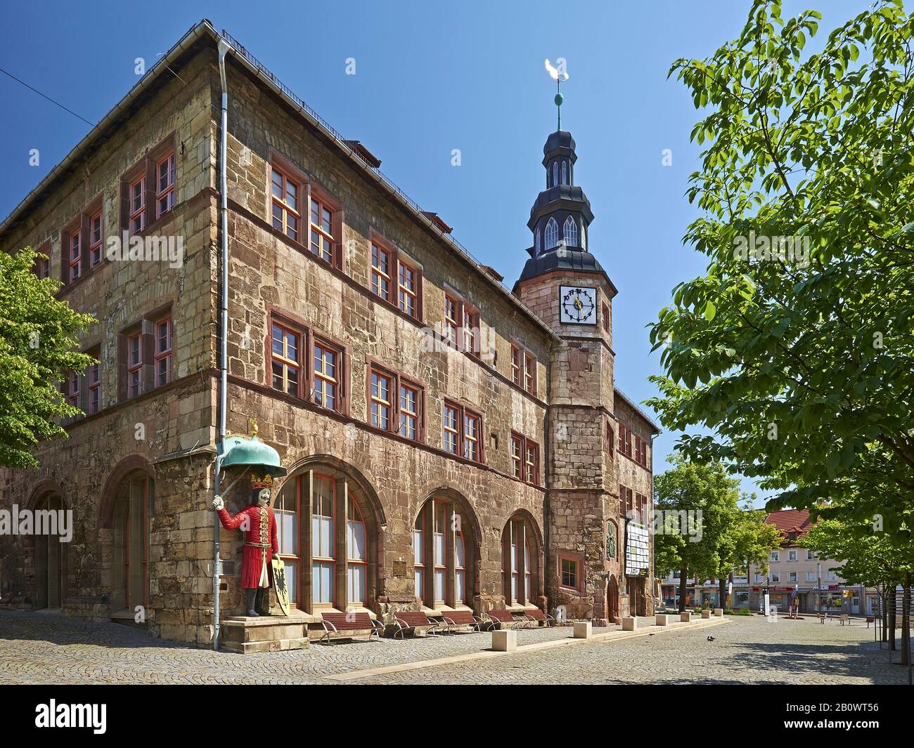 Town hall with Roland in Nordhausen, Thuringia, Germany, Europe Stock Photo