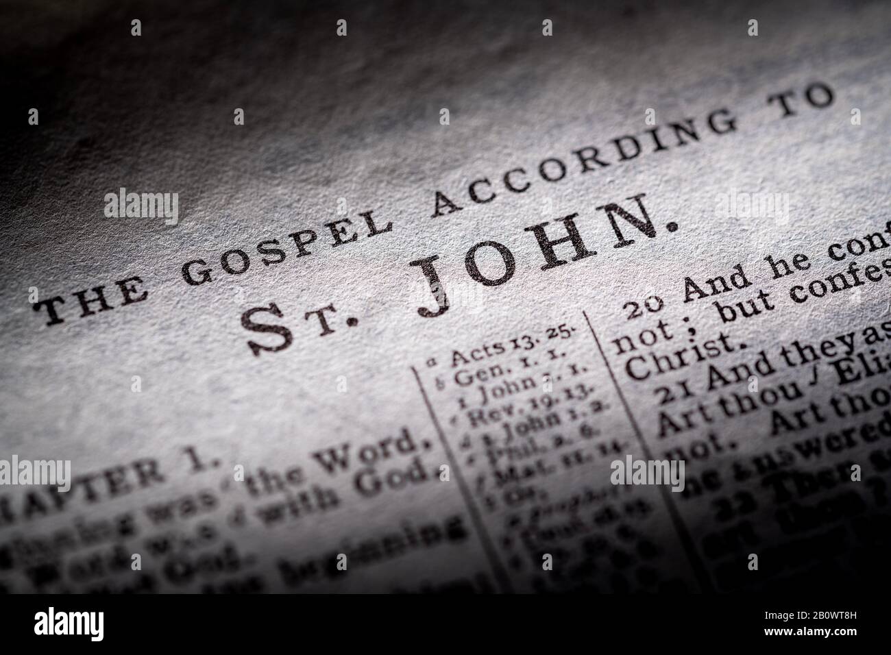 The book of John in the King James Version of the Bible Stock Photo