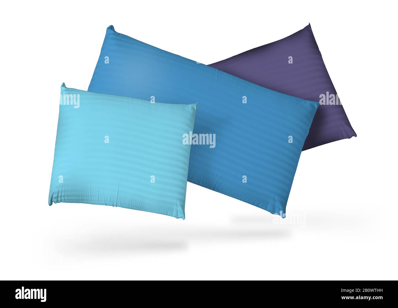 Blank soft pillows on white background Stock Photo