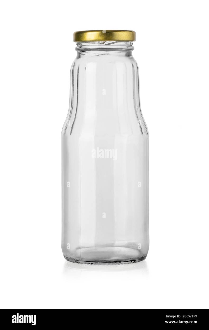 empty glass bottle isolated with clipping path Stock Photo