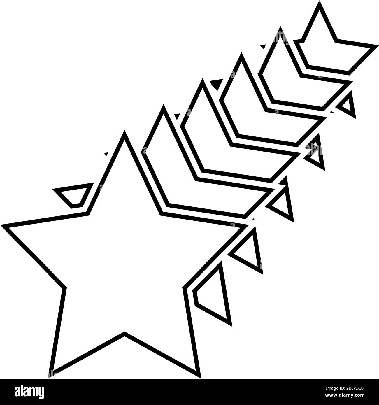 Six stars Star concept icon outline black color vector illustration ...