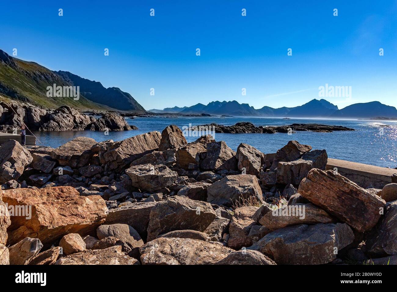 rocks on the cost line of Langøya island,Vesterålen archipelago Stock Photo