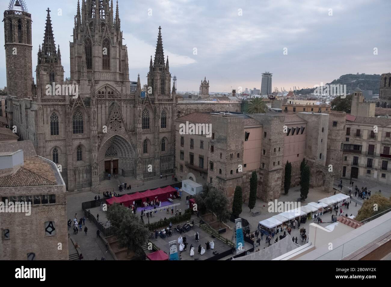 The Cathedral Of The Holy Cross And Saint Eulalia Barcelona High