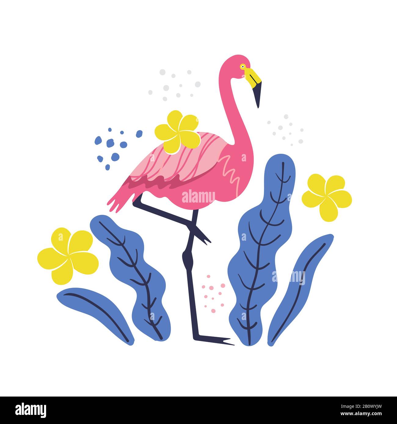 pink flamingo on a white background vector illustration Stock Vector ...