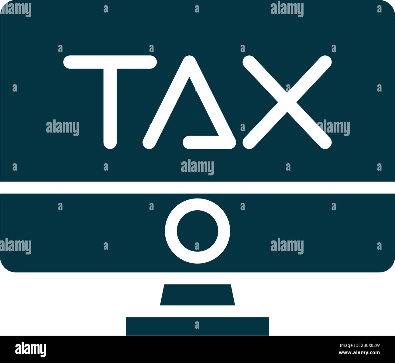 tax obligation in monitor computer silhouette style Stock Vector Image