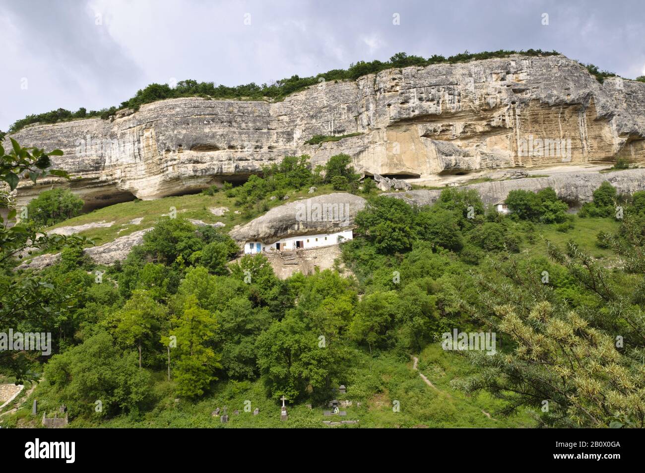 Uspensky cave monastery, Bachchyssaraj, Crimea, Ukraine, Eastern Europe, Stock Photo