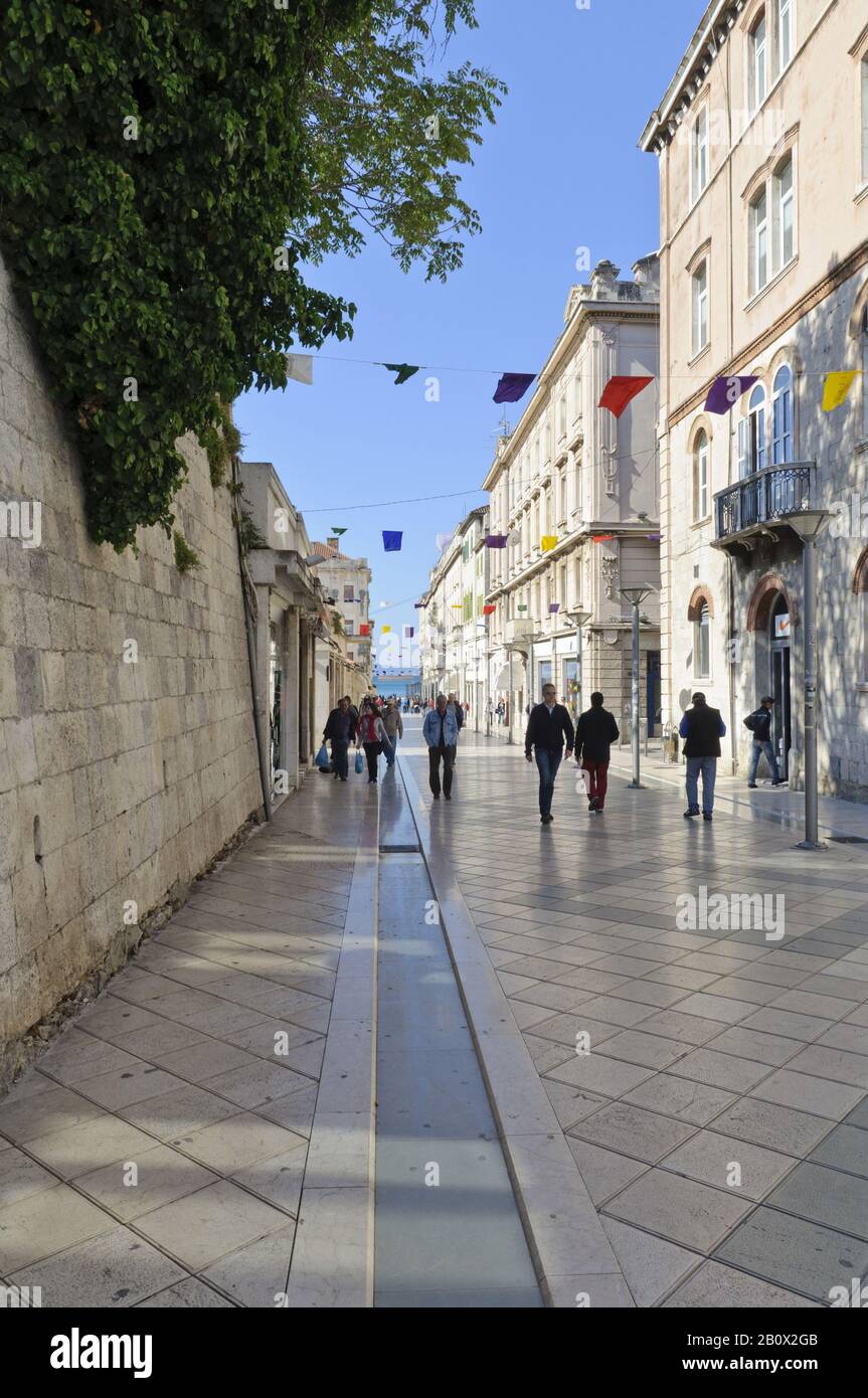 Pedestrian area, Split, Adriatic Sea, Dalmatia, Croatia, Southeast Europe, Stock Photo