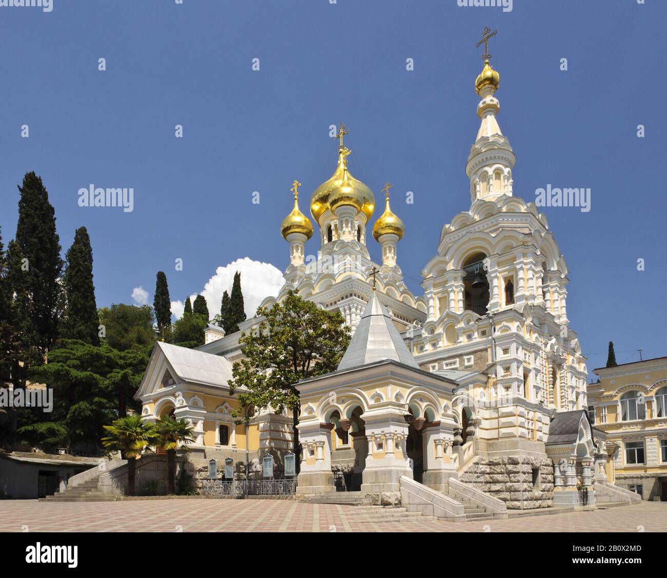 Alexander Nevski Cathedral, Yalta, Crimea, Ukraine, Eastern Europe, Stock Photo