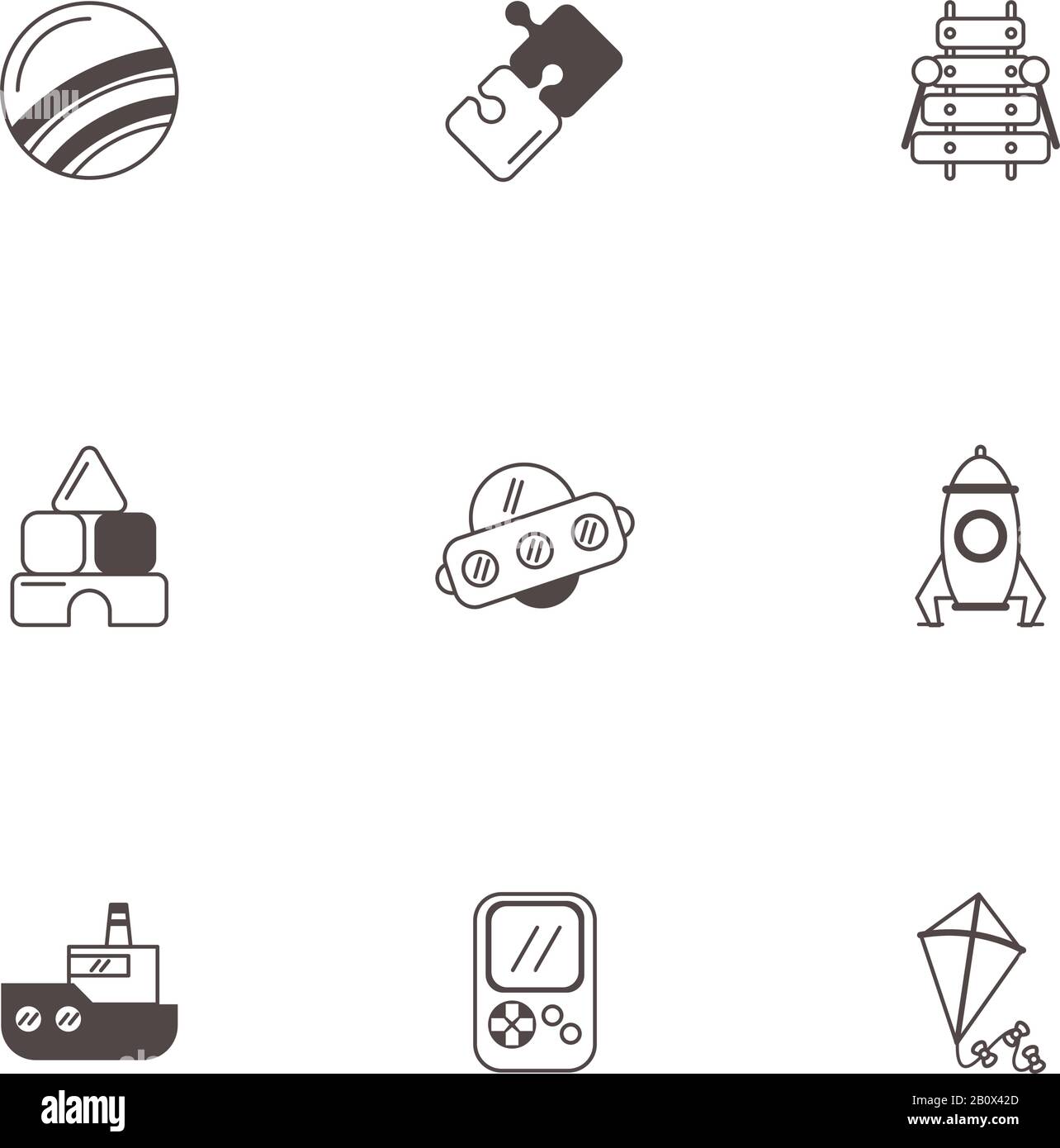 bundle of child toys set icons line style Stock Vector Image & Art - Alamy