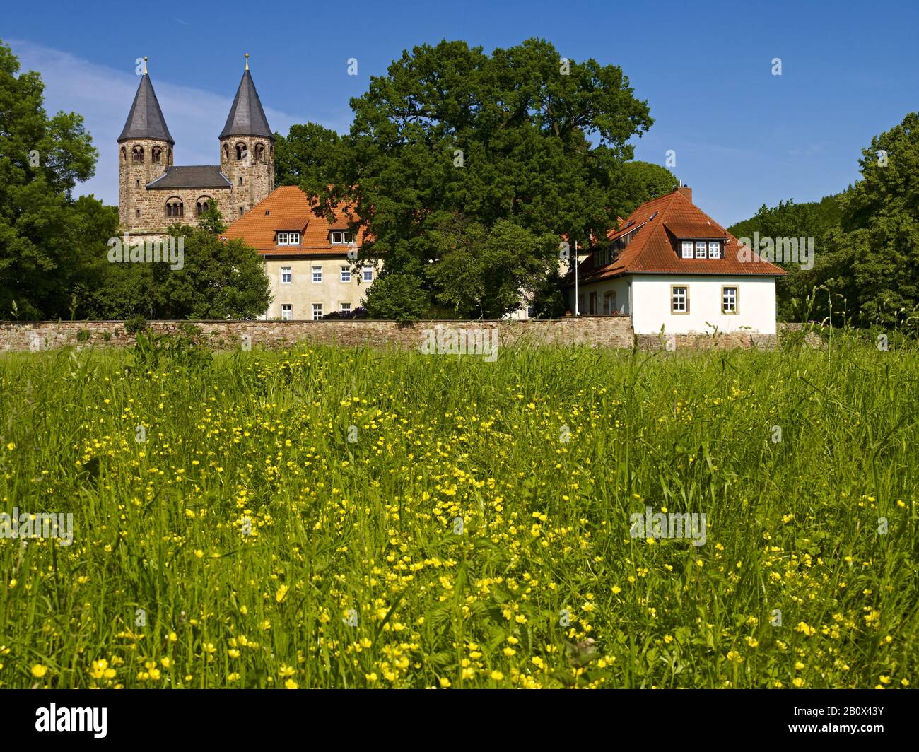 Benedictine monastery Bursfelde, district of Hann. Münden, Lower Saxony, Germany, Stock Photo