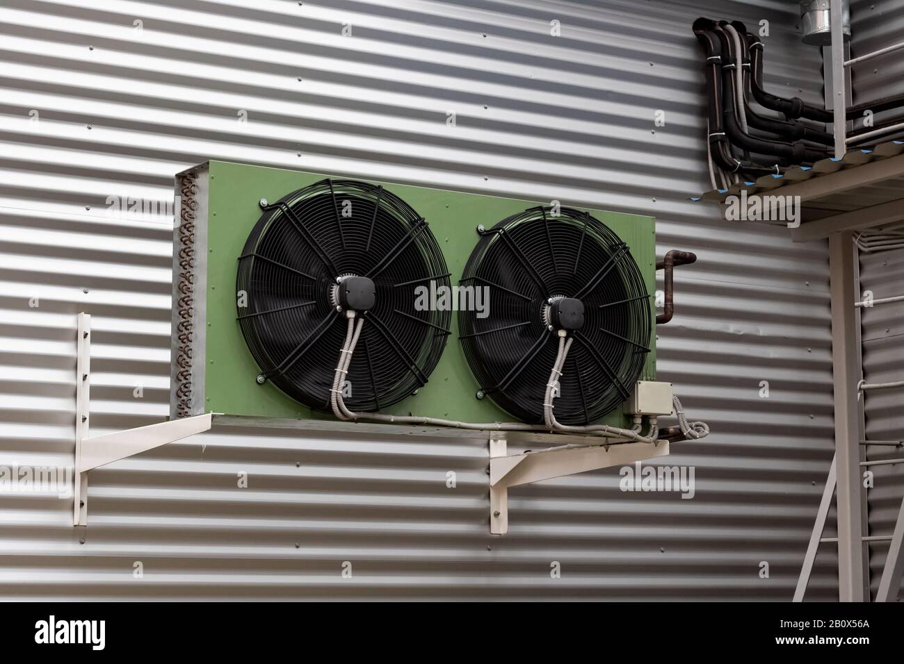 Large industrial air conditioning on a building wall Stock Photo Alamy