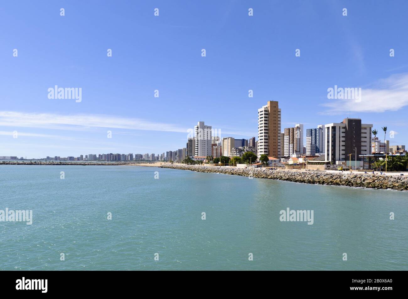 View of apartment towers at Iracema beach, Fortaleza, Ceará, Brazil, South America, Stock Photo