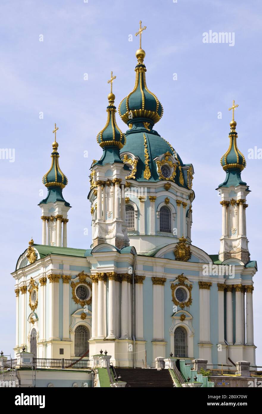 St. Andrew's Church, Kiev, Ukraine, Eastern Europe, Stock Photo