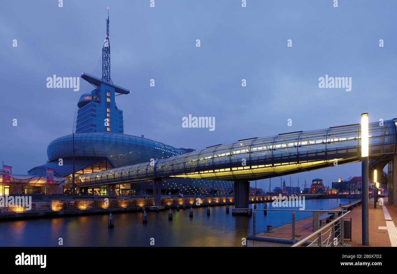 Atlantic Hotel Sail City and Klimahaus in Bremerhaven, Bremen, Germany Stock Photo