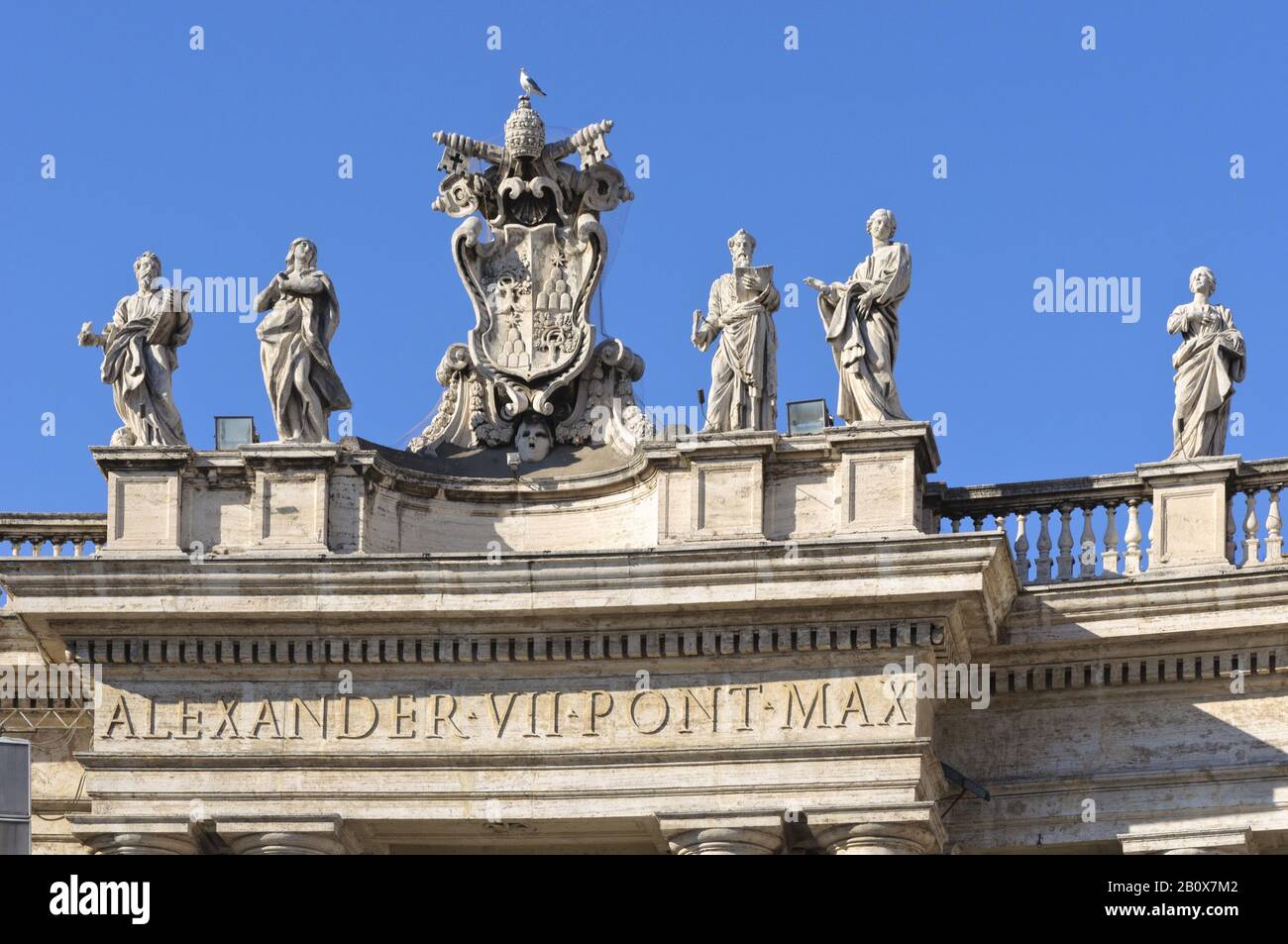 Statues on Bernini's colonnades, St. Peter's Square, Vatican, Rome, Italy, Southern Europe, Europe, Stock Photo